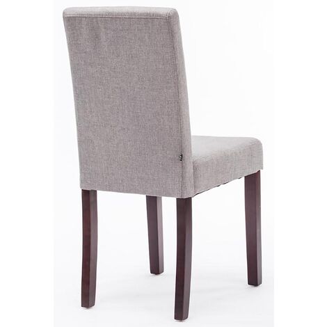 Lot de 6 Chaises de salle à manger Ina Tissu avec pieds en Bois Gris clair Cappuccino
