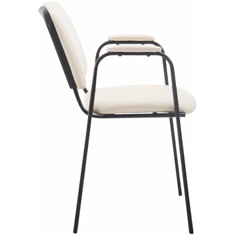 Lot De 4 Chaises Visiteur Ken En Similicuir Noir - CLP (design Classique, Empilables)