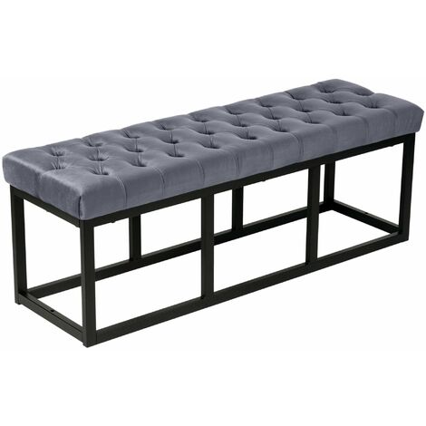 Polson Black Black Grey Velute Banc, 120 cm