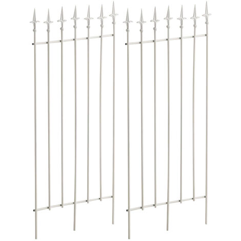 CLP – Lot de 2 treillis Elisa en métal peint 100 x 50 cm – Support solide pour plantes grimpantes – Installation facile sans visserie