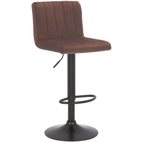 Tabouret de bar Jamie en Velours avec Piètement trompette en Métal Marron (1/5)