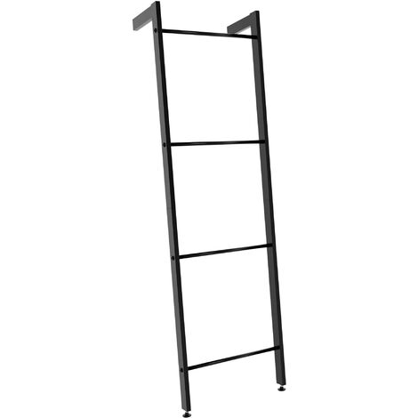 Porte-serviettes Betti en métal avec 4 barres et protecteurs de sol Noir (1/5)