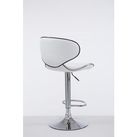 Tabouret de bar Las Vegas V2 similicuir avec pied en métal Blanc  Chrome