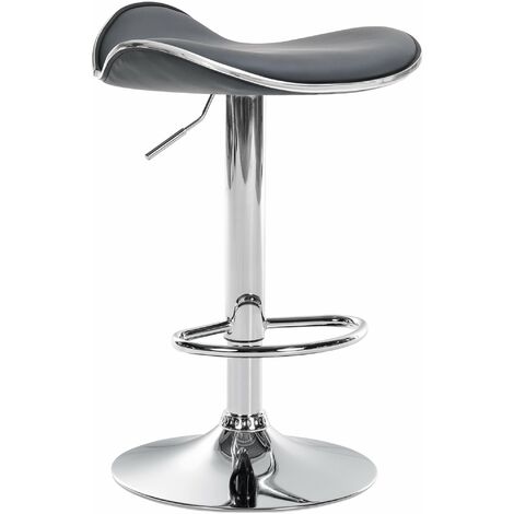 Tabouret de bar Shanghai similicuir avec pied en métal Gris Métal chromé (1/8)