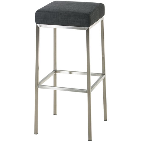 Tabouret de bar Montreal tissu Gris foncé Acier inoxydable (1/5)