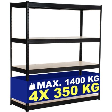 CLP – Étagère galvanisée professionnelle 160x60x180 cm – Charge maximale 350 kg par niveau – Ajustable – Pour environnement sec (1/5)