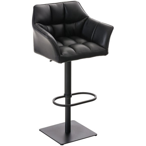 Tabouret de bar Damaso avec revetement en similicuir Noir Noir (1/5)