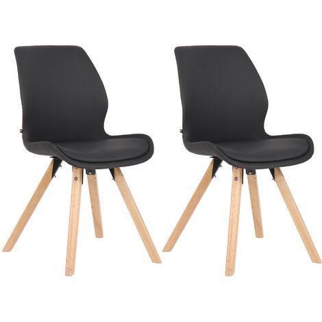 Lot de 2 chaises de salle a manger Luna Noir  Similicuir (1/5)