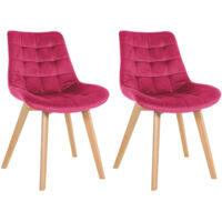 Lot de 2 chaises Brook velours Rouge