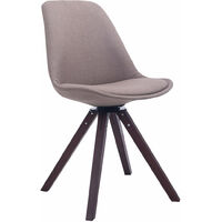 Chaise de salle à manger Troyes Pivotante en Tissu Piètement Carré Taupe Noyer