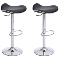 Lot de 2 Tabourets de bar Shanghai en Similicuir Noir