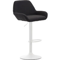 Tabouret de bar Braga tissu avec pied en métal Noir Blanc