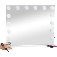 Miroir Led de Maquillage Palmdale avec lumière réglable et port USB blanc