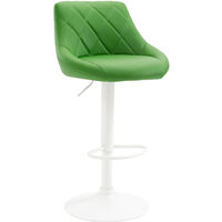 Tabouret de bar Lazio en similicuir avec pied en métal Vert Blanc