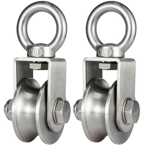 Stahl-Umlenkrolle mit 2 Kugellagern, Fitness-Umlenkrolle aus Edelstahl 304, maximale Tragkraft 500 kg, 2 Stück (1/4)