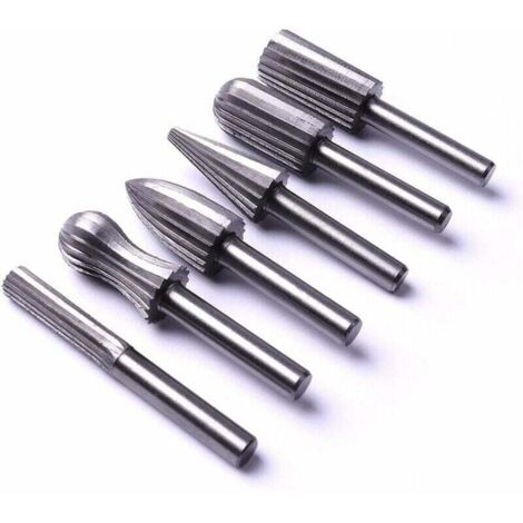 6-teiliges 6-mm-1/4-Stahl-Frässtiftfeilen-Set für Metall, Kunststoff, Holz, Stein, Schleifen und Entgraten (1/4)