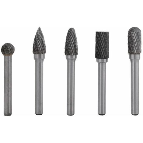 Bohrer, 5 Wolframstahl-Frässtifte, Schleifen, Fräser, 6 mm Schaft, 10 mm Kopf, Drehfräser-Set, Wolframkarbid-Frässtifte, äußerst vielseitige Hartmetall-Frässtifte (1/5)