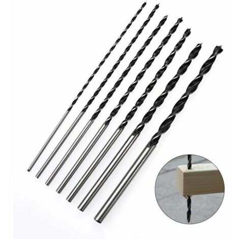 7-teiliges Holzbohrer-Set für Spiralbohrer/Schlagbohrer, Bohrer zum Bohren von Riemenaufhängungsverlängerungen, 300 mm (4/5/6/7/8/10/12 mm) (1/5)