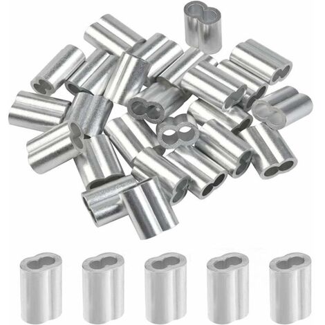 SKYPRO 200 Stück Aluminium Crimpschlaufenhülsen, oval, Aluminium-Drahtseil-Hülse zum Crimpen (M1,5, 1,5 mm SKYPRO 200 Stück Aluminium Crimpschlaufenhülsen, oval, Aluminium-Drahtseil-Hülse zum Crimpen (M1,5, 1,5 mm