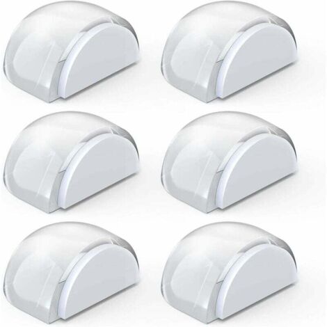 Transparente Türstopper, selbstklebender Türstopper für Böden und Parkett, Türstopper zum Schutz von Türen und Wänden, 6 Stück (halb – quadratisch) (1/5)