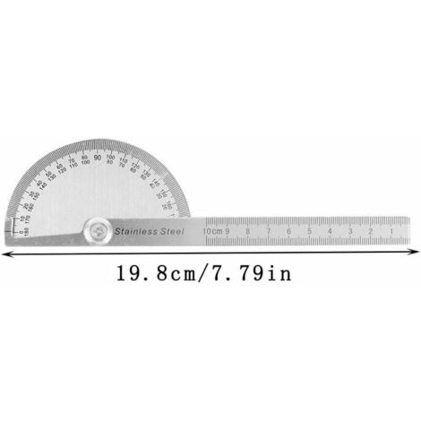 Winkelmesser Aus Edelstahl – 0–180°, 10 cm Lang, Mit Lineal-Funktion Für Holz, Zeichnung & Malerei