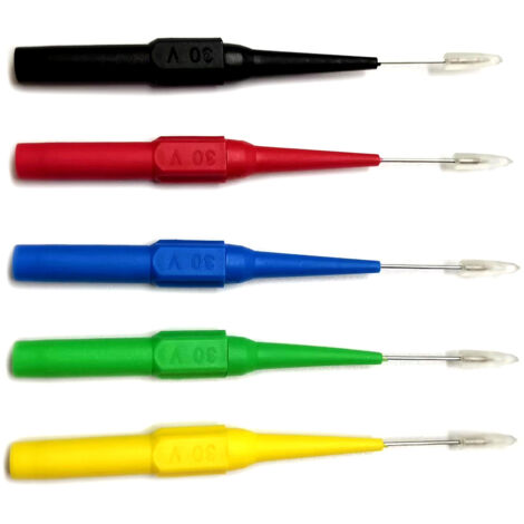 Produktbild von Testsonden Mit Isolations-Piercingnadel – Scharfe Metallspitze, 2 Mm, Für Multimeter – Silikon-Rücksonde, 10 Cm Lang