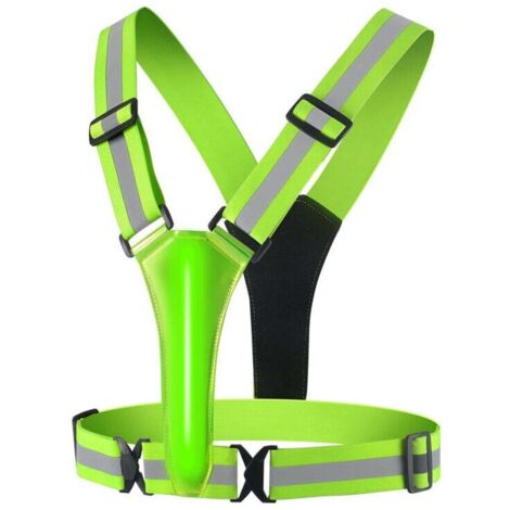 USB wiederaufladbare LED-Sicherheitsweste – reflektierend – mit LED-Beleuchtung und 2 reflektierenden Streifen zum Joggen, Wandern oder Radfahren bei Nacht (1/5)