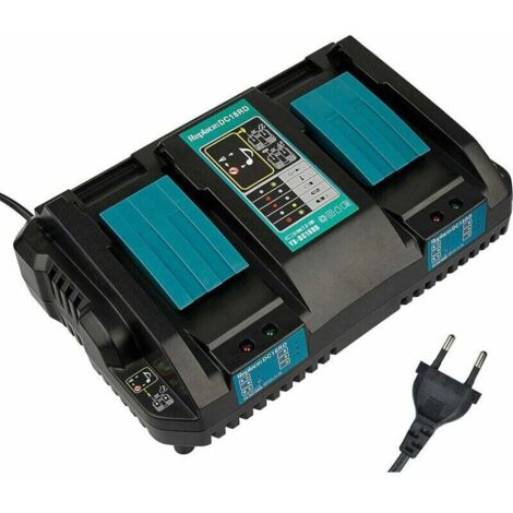 Power Bank Ladegerät Neues Ersatz 2 in 1 DC18RD Lithium-Ionen Dual Port 14,4-18V 4,0A Werkzeuge Schnellladegerät für Makita BL1830 1850 BL1830 BL1840 BL1850B BL1820 BL18 (1/3)