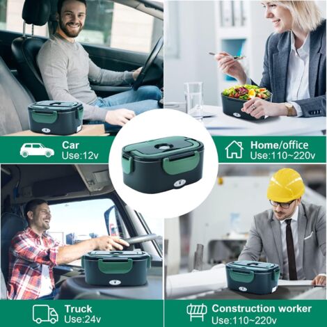 Dosevita Elektrische lunchbox voor volwassenen, 80W verwarmde lunchbox 1,5 l, 304 roestvrij staal, draagbare voedselwarmer, 12/24/110V, Lonchera Eléctrica Portátil voor auto, vrachtwagen, werk, reizen Dosevita Elektrische lunchbox voor volwassenen, 80W verwarmde lunchbox 1,5 l, 304 roestvrij staal, draagbare voedselwarmer, 12/24/110V, Lonchera Eléctrica Portátil voor auto, vrachtwagen, werk, reizen