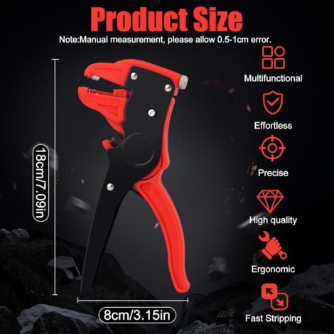Produktbild von Rexxer Automatik-Abisolierzange 0,2–6,0 Mm² – Schneiden, Crimpen, Verstellen – Einfach Praktisch!