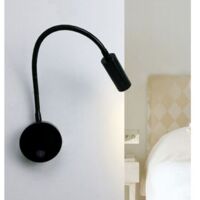3 W LED-Nachttisch-Leseleuchte, flexible Schwanen-LED-Leseleuchte (schwarz), Wandleuchte, LED-Leseleuchte mit Schalter, Warmweiß 3000 K, modern, 3076 cm