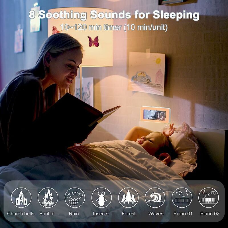 Sveglia digitale per camera da letto, luce sveglia, sveglia LED