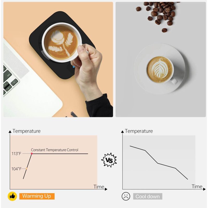 TXLOOK Tazza da caffè magnetica automatica, rotante per casa, ufficio, viaggi, divertente tazza elettrica in acciaio inox, adatta per caffè, latte, cacao e altre bevande