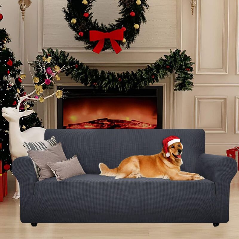 Copridivano Elasticizzato A 3 Posti, Spandex Super Morbido Per Cani Copridivano Per Animali Domestici Protezione Per Mobili Con Fondo Elastico 3 Posti Grigio Chiaro 53376857
