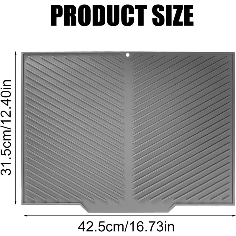 Tumtanm Tappetino scolapiatti in silicone, pieghevole, 40,5 x 30,5 cm, tappetino scolapiatti ecologico, resistente al calore, lavabile in lavastoviglie
