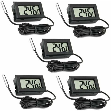 ARCELI Termometro Digitale LCD 4 Pezzi Con Sonda Esterna – Per Frigorifero, Congelatore, Acquario, Range -50~+110°C