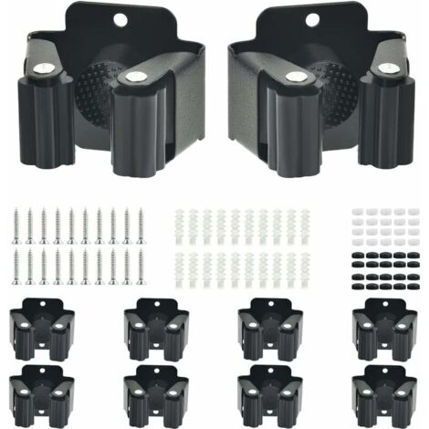 Supporto Scopa Adesivo Porta Scope A Parete Autoadesivo - 4 Pezzi In Acciaio Inox, Supporto Per Scopa E Mocio, Ideale Per Casa E Giardino Organizzatore Attrezzi Casa - Foto 2
