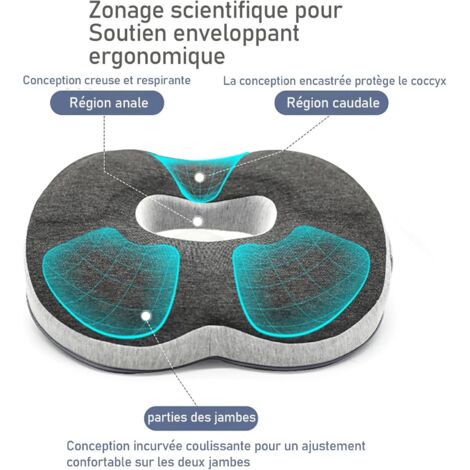 Cuscino A Ciambella In Memory Foam Per Emorroidi, Coccige E Prostata – Antiscivolo E Lavabile (Marrone)