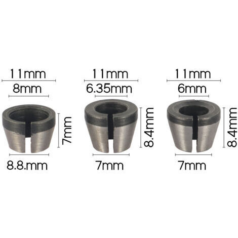 8 Stück Oberfräsen-Bit-Spannzangenadapter für Graviermaschine