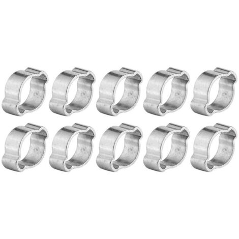 10 pezzi fascette stringitubo in acciaio inossidabile fascette stringitubo regolabili in acciaio inossidabile, fascette stringitubo a doppia orecchio (9-11 mm) (1/5)