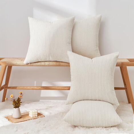 Softalker Set 4 Federe Per Cuscini In Velluto 40x40 Cm – Morbide E Colorate Per Divano E Camera – Marrone/Beige - 4