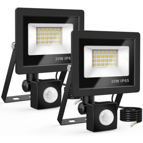 Proiettore a LED 10W - Sensore PIR - 1200lm - IP44 - Nero - 4000K