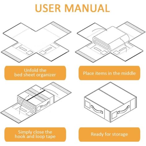 4 Scatole PortaLenzuola Pieghevoli Con Finestra | Organizer Per Biancheria Da Letto, 38x32x12 Cm, Per Armadio, King E Queen Size