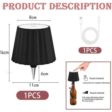 LAMPADA LED PER BOTTIGLIA TAPPO TAVOLO TOUCH DIMMERABILE USB RICARICABILE BIANCA - PagineGialle LAMPADA LED PER BOTTIGLIA TAPPO TAVOLO TOUCH DIMMERABILE USB RICARICABILE BIANCA - PagineGialle