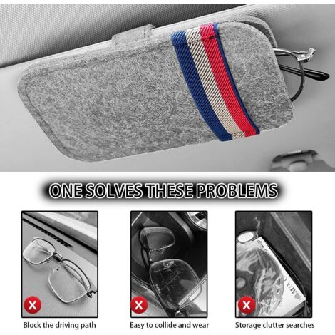 Supporto Per Occhiali Da Sole Auto RISAKOGO – 2 Pezzi, In Pelle, Con Ventosa Magnetica, Universale, Per Parasole – Colore Nero