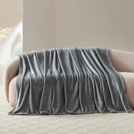 Morbido Plaid Coperta Pile Per Divano Singolo Matrimoniale Tinta Unita Panna, misura1 PiazzacolorePanna