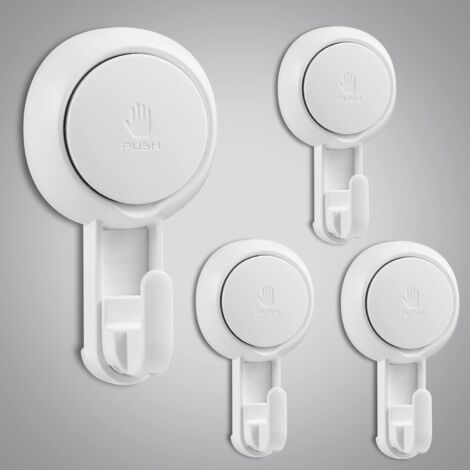 Set di 4 ventose con ganci per casa, bagno, doccia, cucina, vetro