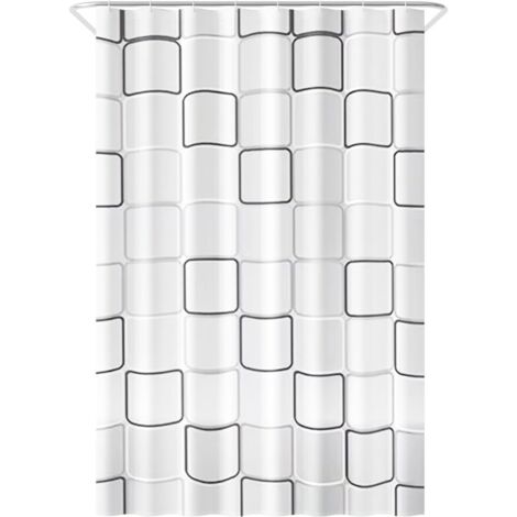 Tenda Da Doccia Ad Asciugatura Rapida, Tessuto In Poliestere Impermeabile Lavabile In Lavatrice Tende Da Bagno Semitrasparenti Con 12 Ganci 180 X 200 Cm Bianco 84519035
