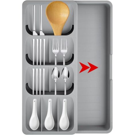 Organizer Posate In Bambù - 25,4 Cm Per Cassetto Cucina, 5