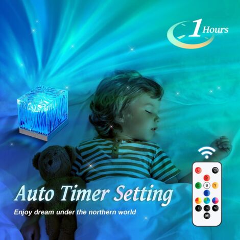 Proiettore LED cielo stellato per bambini, lampada lava RGB 3D con 16 effetti di illuminazione e temporizzazione con telecomando, proiettore aurora boreale, luce aurora, luce notturna a LED cielo stel